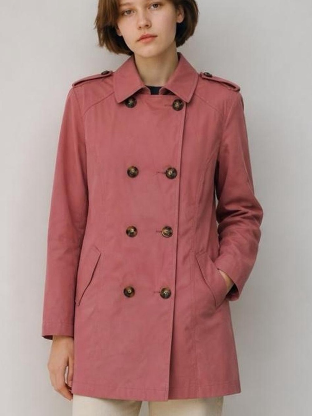 Maurices Double-Breasted Mauve Trench Coat Large